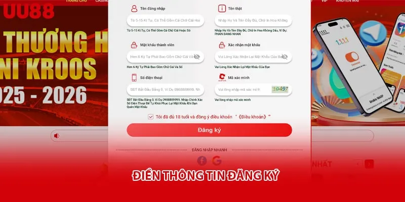 Điền thông tin đăng ký